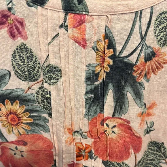 Chico’s floral linen untuck 3/4 sleeve dress - Picture 7 of 9